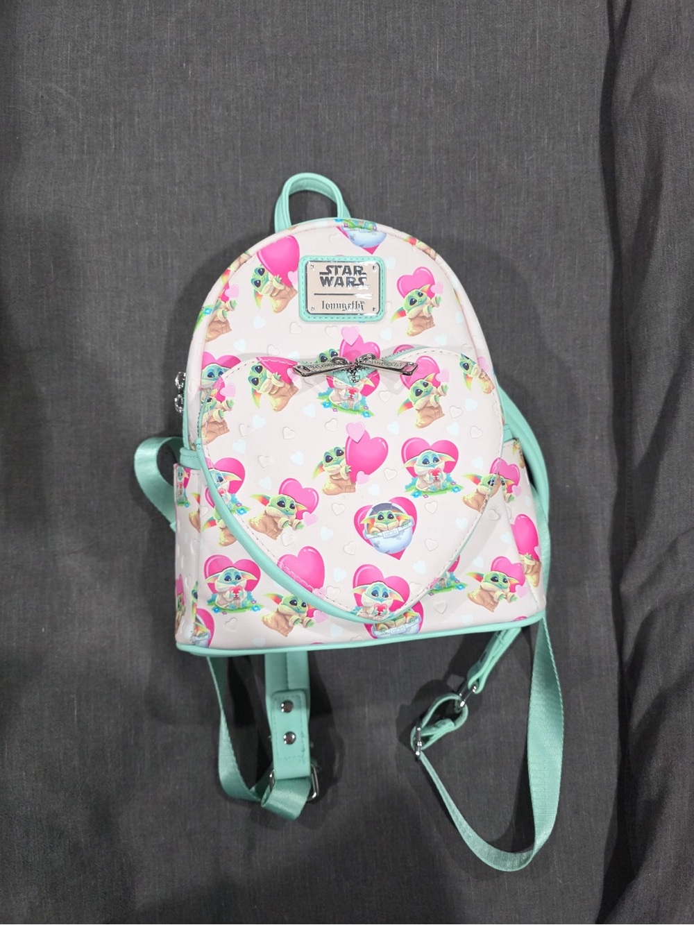 🩷❤️Loungefly Star Wars Grogu Valentine's Day Mini Backpack